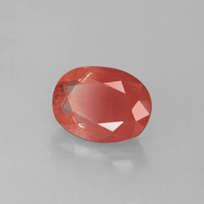 1.40 ct Red Andesine Labradorite Stone, Natural Andesine Labradorite in Oval Facet Shape for Sale