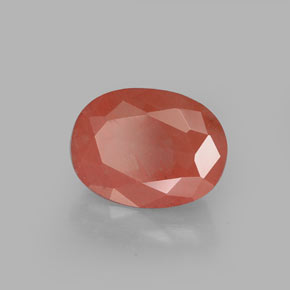 1.40 ct Red Andesine Labradorite Stone, Natural Andesine Labradorite in Oval Facet Shape for Sale