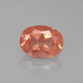 1.40 ct Red Andesine Labradorite Gemstone, Andesine Labradorite Gem in Oval Facet Shape for Sale.