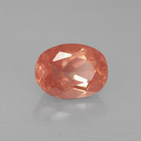 1.40 ct Red Andesine Labradorite Stone, Natural Andesine Labradorite in Oval Facet Shape for Sale