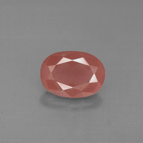 0.85 ct Red Andesine Labradorite Gemstone, Andesine Labradorite Gem in Oval Facet Shape for Sale.