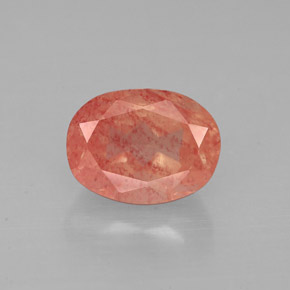 1.50 ct Red Andesine Labradorite Gemstone, Andesine Labradorite Gem in Oval Facet Shape for Sale.