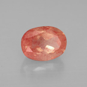1.50 ct Red Andesine Labradorite Stone, Natural Andesine Labradorite in Oval Facet Shape for Sale