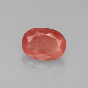 1.31 ct Red Andesine Labradorite Gemstone, Andesine Labradorite Gem in Oval Facet Shape for Sale.