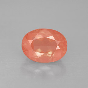 1.96 ct Red Andesine Labradorite Gemstone, Andesine Labradorite Gem in Oval Facet Shape for Sale.