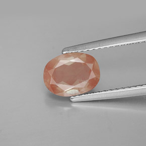 1.39 ct Red Andesine Labradorite Gemstone, Andesine Labradorite Gem in Oval Facet Shape for Sale.