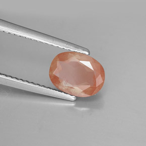 1.39 ct Red Andesine Labradorite Stone, Natural Andesine Labradorite in Oval Facet Shape for Sale