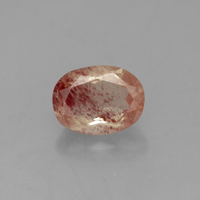 1.36 ct Red Andesine Labradorite Gemstone, Andesine Labradorite Gem in Oval Facet Shape for Sale.