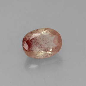 1.36 ct Red Andesine Labradorite Stone, Natural Andesine Labradorite in Oval Facet Shape for Sale