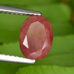 1.43 ct Red Andesine Labradorite Stone, Natural Andesine Labradorite in Oval Facet Shape for Sale
