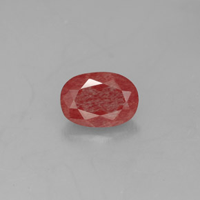 0.82 ct Red Andesine Labradorite Gemstone, Andesine Labradorite Gem in Oval Facet Shape for Sale.