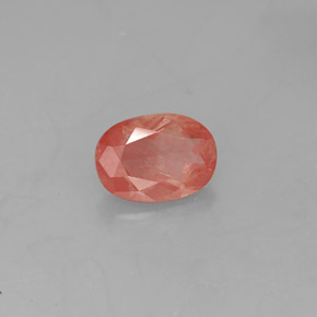 0.79 ct Red Andesine Labradorite Stone, Natural Andesine Labradorite in Oval Facet Shape for Sale