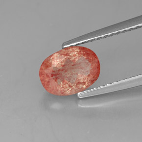 1.18 ct Red Andesine Labradorite Stone, Natural Andesine Labradorite in Oval Facet Shape for Sale