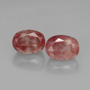 2.89 ct Red Andesine Labradorite Gemstone, Andesine Labradorite Gem in Oval Facet Shape for Sale.
