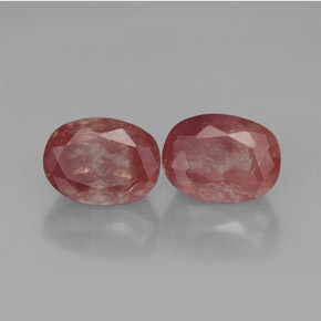 2.89 ct Red Andesine Labradorite Stone, Natural Andesine Labradorite in Oval Facet Shape for Sale