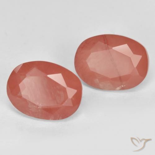 3.02 ctw Red Andesine Labradorite Stones, Natural Andesine Labradorite in Oval Facet Shape for Sale