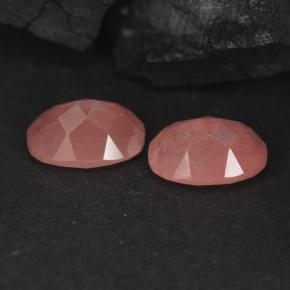 Andesine Labradorite Gemstones in 7.4 x 5.2 mm Size for Sale, Andesine Labradorite Stones in Pale Reddish Orange Color