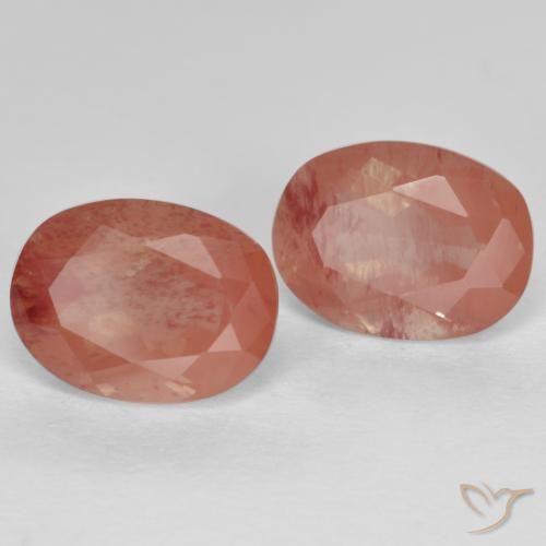 2.92 ctw Red Andesine Labradorite Stones, Natural Andesine Labradorite in Oval Facet Shape for Sale