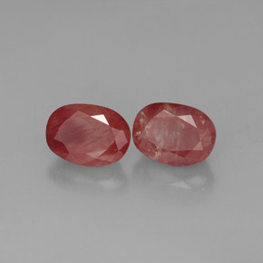 1.89 ct Red Andesine Labradorite Stone, Natural Andesine Labradorite in Oval Facet Shape for Sale