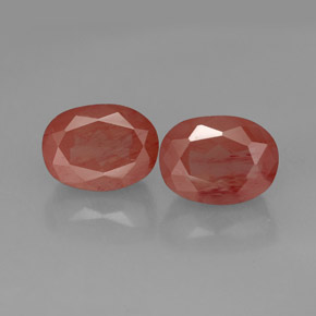 2.96 ct Red Andesine Labradorite Gemstone, Andesine Labradorite Gem in Oval Facet Shape for Sale.