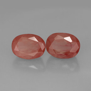 2.96 ct Red Andesine Labradorite Stone, Natural Andesine Labradorite in Oval Facet Shape for Sale