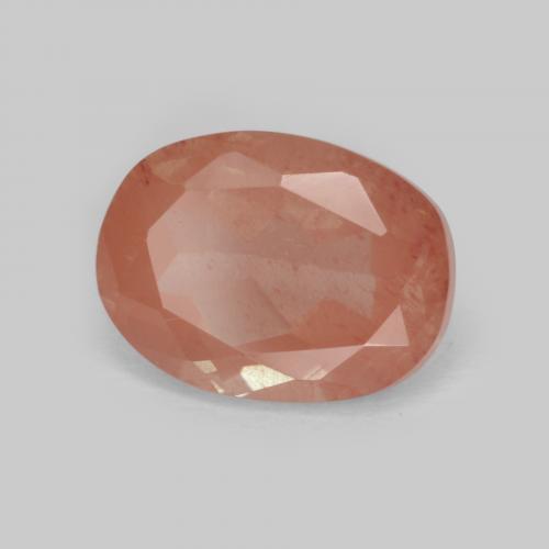 1.64 ct Orange Andesine Labradorite Stone, Natural Andesine Labradorite in Oval Facet Shape for Sale
