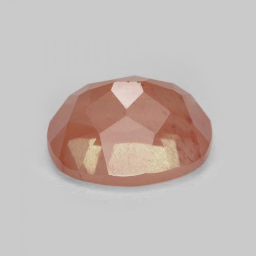 Andesine Labradorite Gemstone in 8.3 x 6.2 mm Size for Sale, Andesine Labradorite Stone in Reddish Orange Color