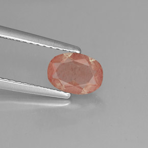 0.68 ct Red Andesine Labradorite Gemstone, Andesine Labradorite Gem in Oval Facet Shape for Sale.