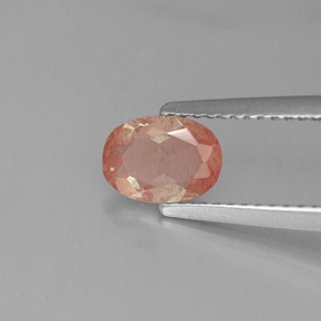 0.68 ct Red Andesine Labradorite Stone, Natural Andesine Labradorite in Oval Facet Shape for Sale