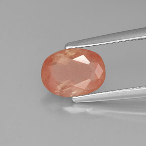 1.30 ct Red Andesine Labradorite Stone, Natural Andesine Labradorite in Oval Facet Shape for Sale