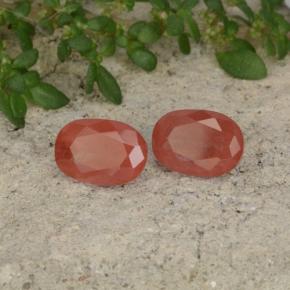 1.92 ctw Red Andesine Labradorite Stones, Natural Andesine Labradorite in Oval Facet Shape for Sale