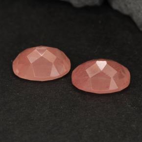 Andesine Labradorite Gemstones in 7.4 x 5.4 mm Size for Sale, Andesine Labradorite Stones in Pale Reddish Orange Color
