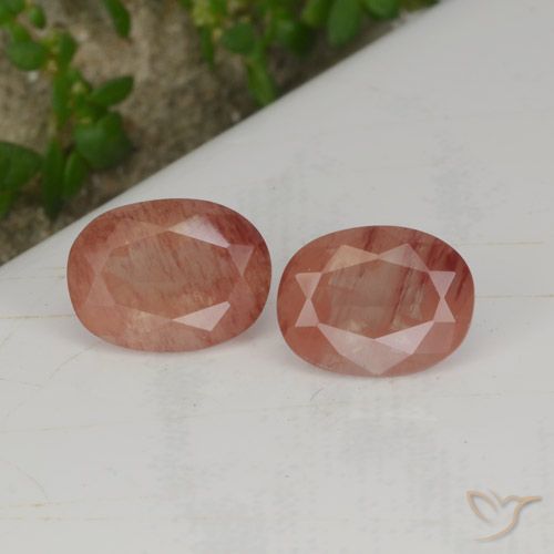 2.70 ctw Red Andesine Labradorite Gemstones, Andesine Labradorite Gems in Oval Facet Shape for Sale.