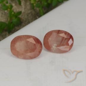 2.70 ctw Red Andesine Labradorite Stones, Natural Andesine Labradorite in Oval Facet Shape for Sale