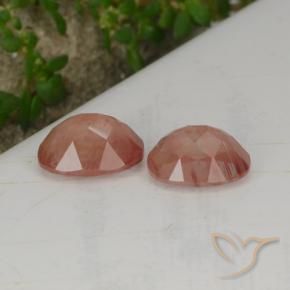 Andesine Labradorite Gemstones in 8 x 6 mm (calibrated) Size for Sale, Andesine Labradorite Stones in Pale Reddish Orange Color