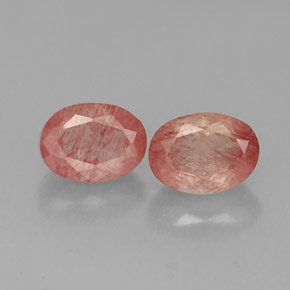 1.79 ct Red Andesine Labradorite Gemstone, Andesine Labradorite Gem in Oval Facet Shape for Sale.