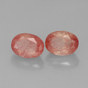 1.79 ct Red Andesine Labradorite Stone, Natural Andesine Labradorite in Oval Facet Shape for Sale