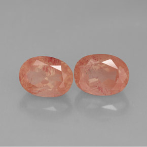 2.86 ct Red Andesine Labradorite Stone, Natural Andesine Labradorite in Oval Facet Shape for Sale