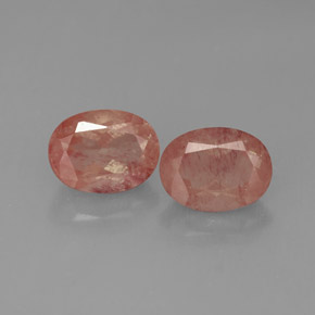 2.53 ct Red Andesine Labradorite Gemstone, Andesine Labradorite Gem in Oval Facet Shape for Sale.