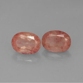 2.53 ct Red Andesine Labradorite Stone, Natural Andesine Labradorite in Oval Facet Shape for Sale