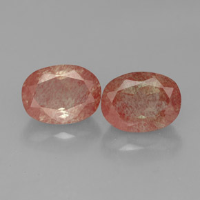 2.65 ct Red Andesine Labradorite Gemstone, Andesine Labradorite Gem in Oval Facet Shape for Sale.