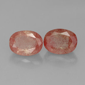 2.65 ct Red Andesine Labradorite Stone, Natural Andesine Labradorite in Oval Facet Shape for Sale