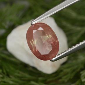 1.29 ct Red Andesine Labradorite Stone, Natural Andesine Labradorite in Oval Facet Shape for Sale