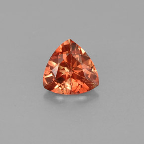 0.97 ct Orange Andesine Labradorite Gemstone, Andesine Labradorite Gem in Trillion Facet Shape for Sale.