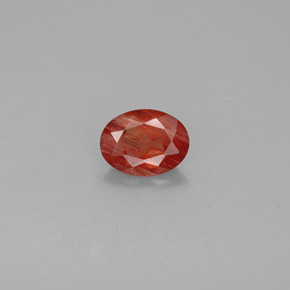 0.96 ct Red Andesine Labradorite Gemstone, Andesine Labradorite Gem in Oval Facet Shape for Sale.