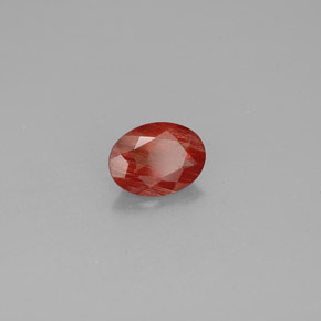 0.96 ct Red Andesine Labradorite Stone, Natural Andesine Labradorite in Oval Facet Shape for Sale