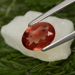 0.80 ct Red Andesine Labradorite Gemstone, Andesine Labradorite Gem in Oval Facet Shape for Sale.