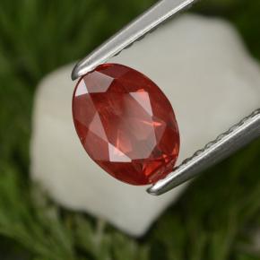 0.84 ct Red Andesine Labradorite Stone, Natural Andesine Labradorite in Oval Facet Shape for Sale
