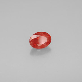1.02 ct Orange Andesine Labradorite Stone, Natural Andesine Labradorite in Oval Facet Shape for Sale