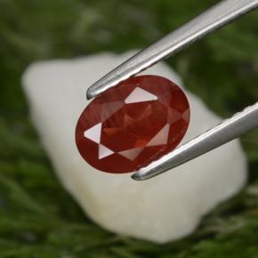 0.98 ct Red Andesine Labradorite Gemstone, Andesine Labradorite Gem in Oval Facet Shape for Sale.
